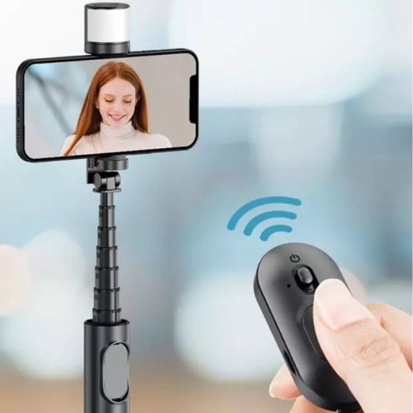 Bluetooth Remote Control Selfie Stick With Rotatable Fill Light