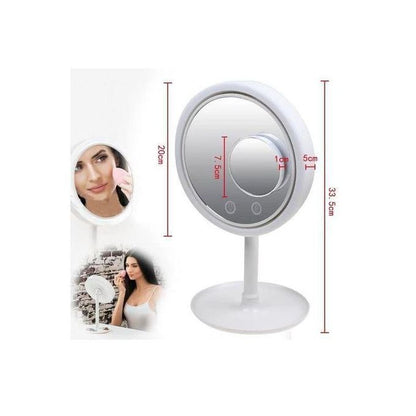 DULGE COOL LED Makeup Mirror with Inbuilt Fan